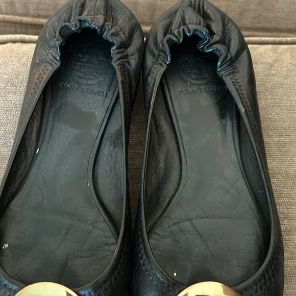 Tory Burch Minnie Travel Ballet Flat Black and Gold size 7.5 - Picture 2 of 7